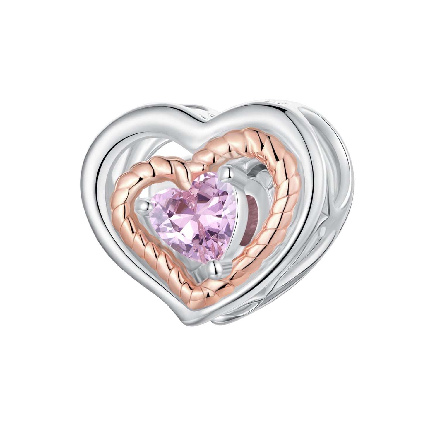 S925 Silver & Rose Gold My Sweetheart Romantic Heart Charm - AVILIA Designs
