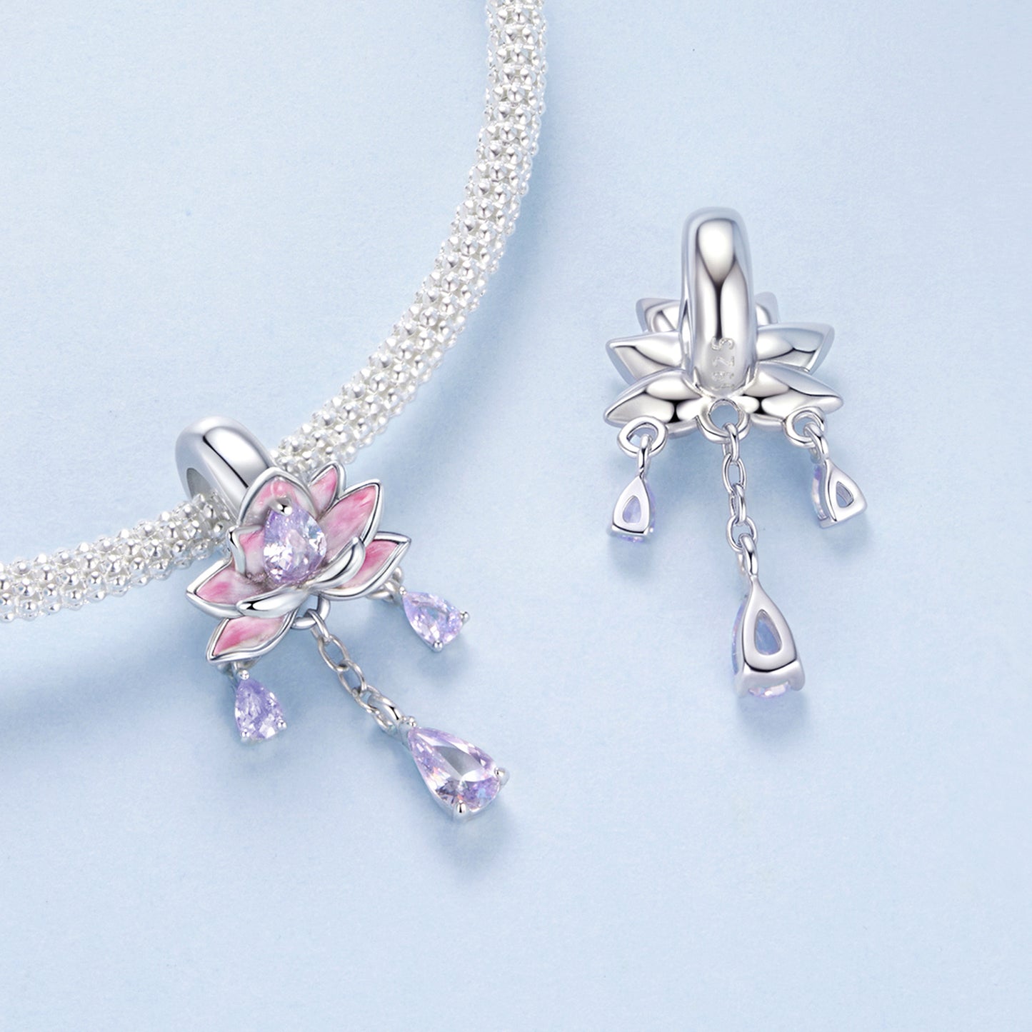Sterling Silver Non slip Blooming Lotus Dreamcatcher Charm - AVILIA Designs