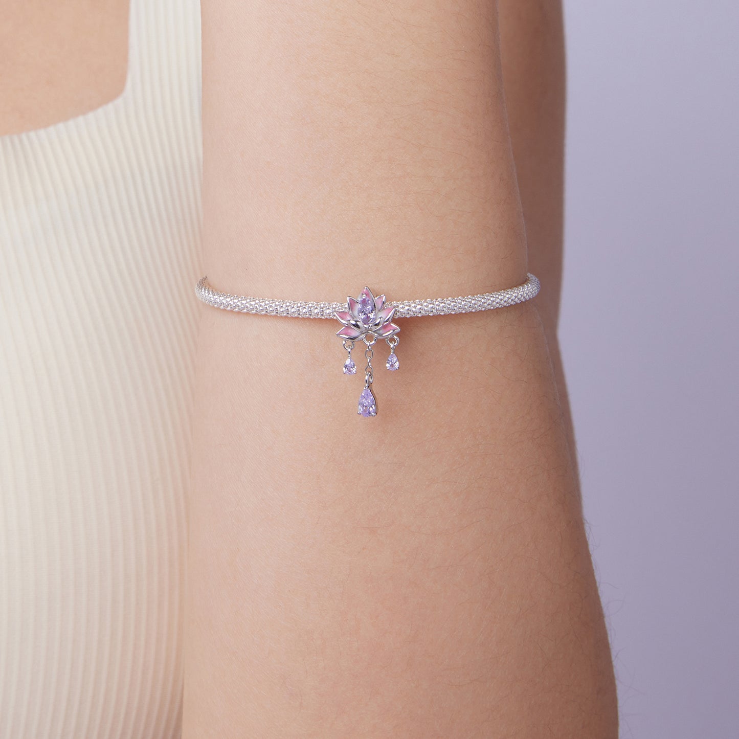 Sterling Silver Non slip Blooming Lotus Dreamcatcher Charm - AVILIA Designs