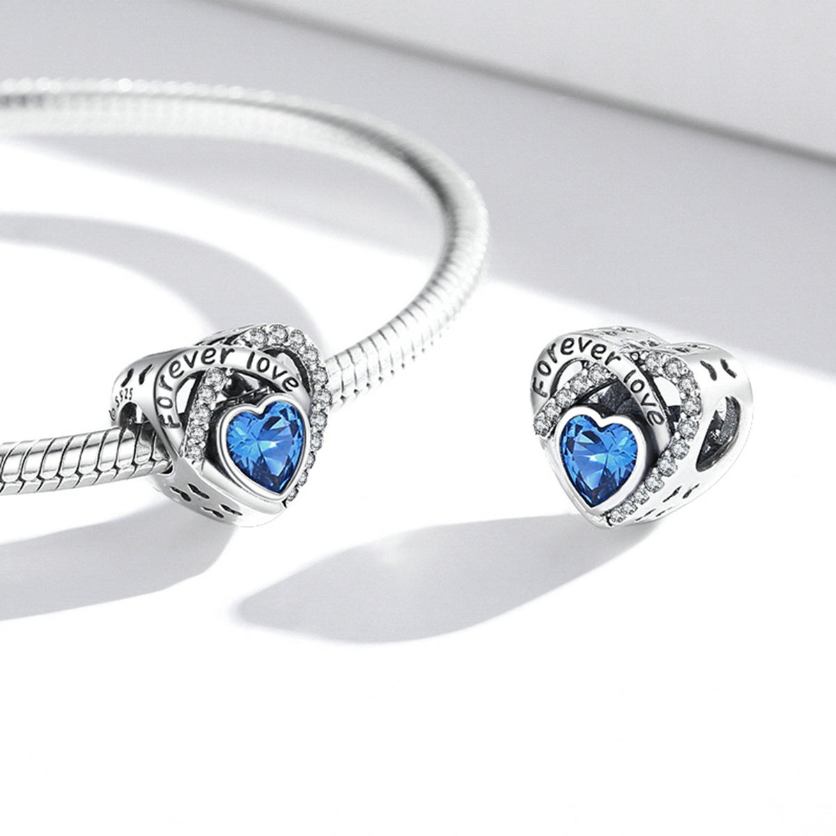 S925 Sterling Silver Forever Love Heart of the Ocean Charm - AVILIA Designs