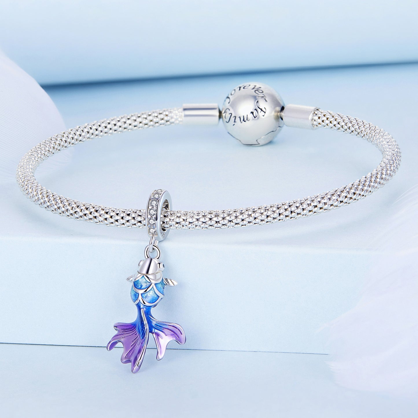 S925 Sterling Silver Lucky Goldfish Fish Hanging Charm Pendant - AVILIA Designs