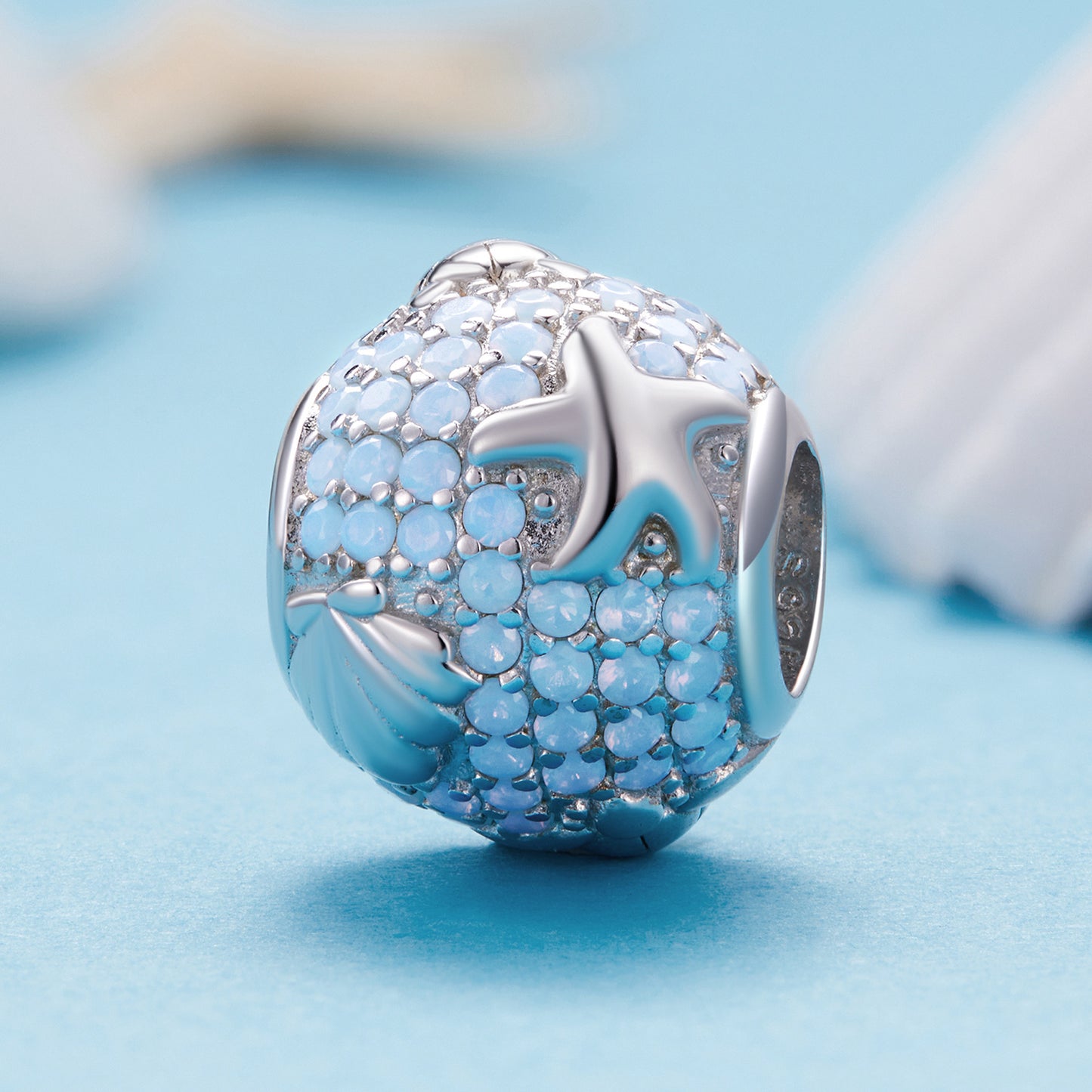 S925 Sterling Silver Ocean Opalescent CZ Turtle Shell Charm - AVILIA Designs