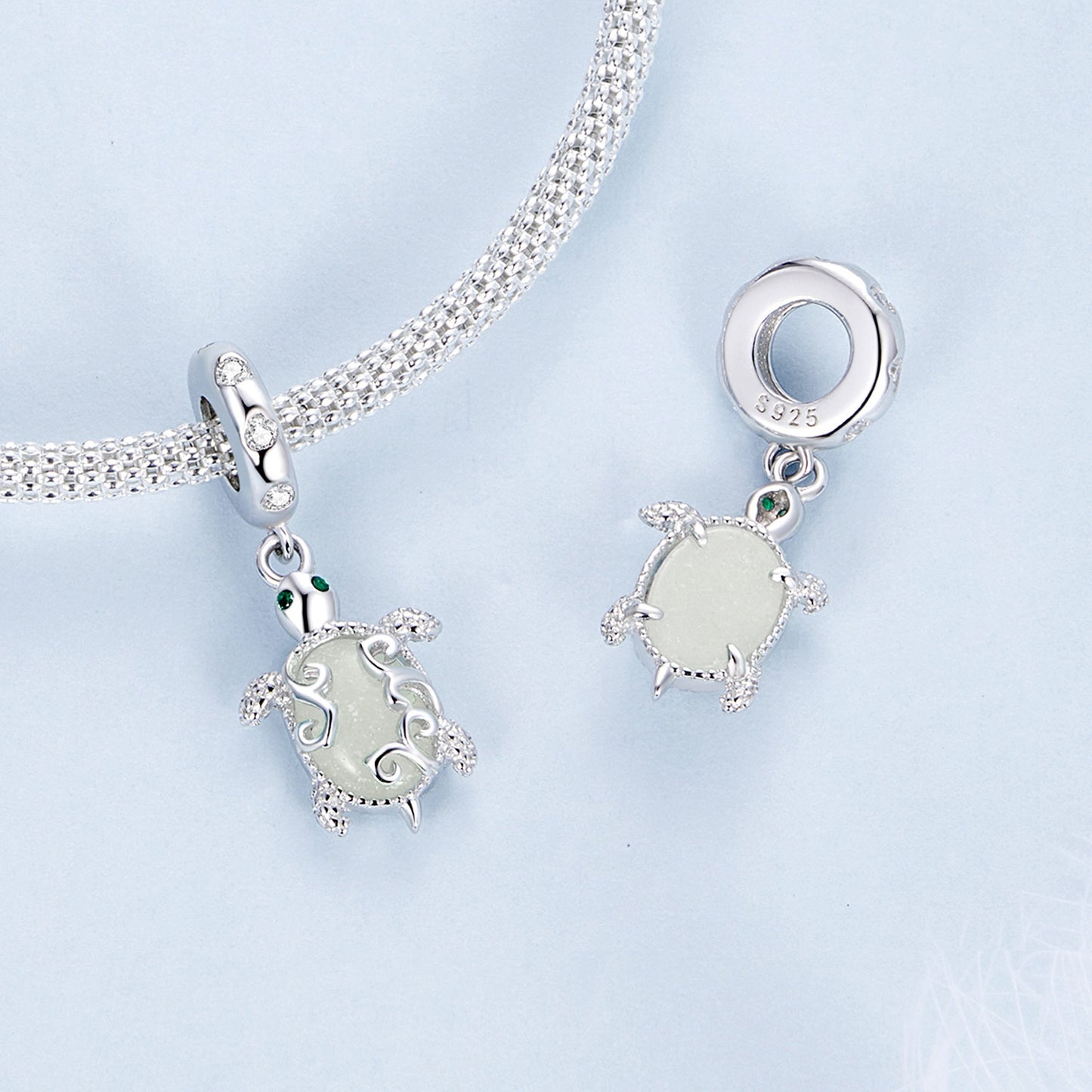 S925 Silver Ocean Sea Turtle Glow in the Dark Charm Pendant - AVILIA Designs