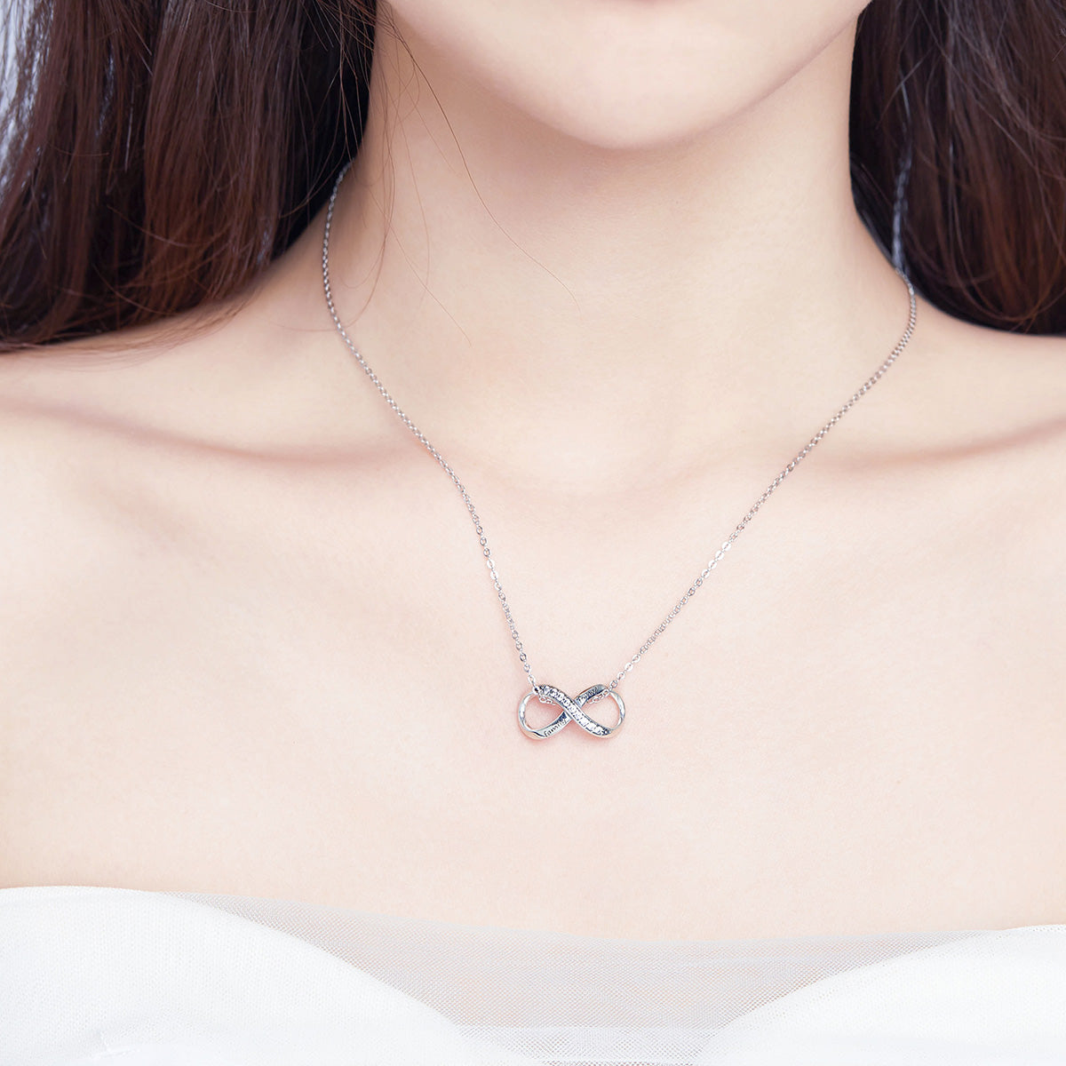 SOLID Sterling Silver FAMILY FOREVER Open Infinity Charm - AVILIA Designs