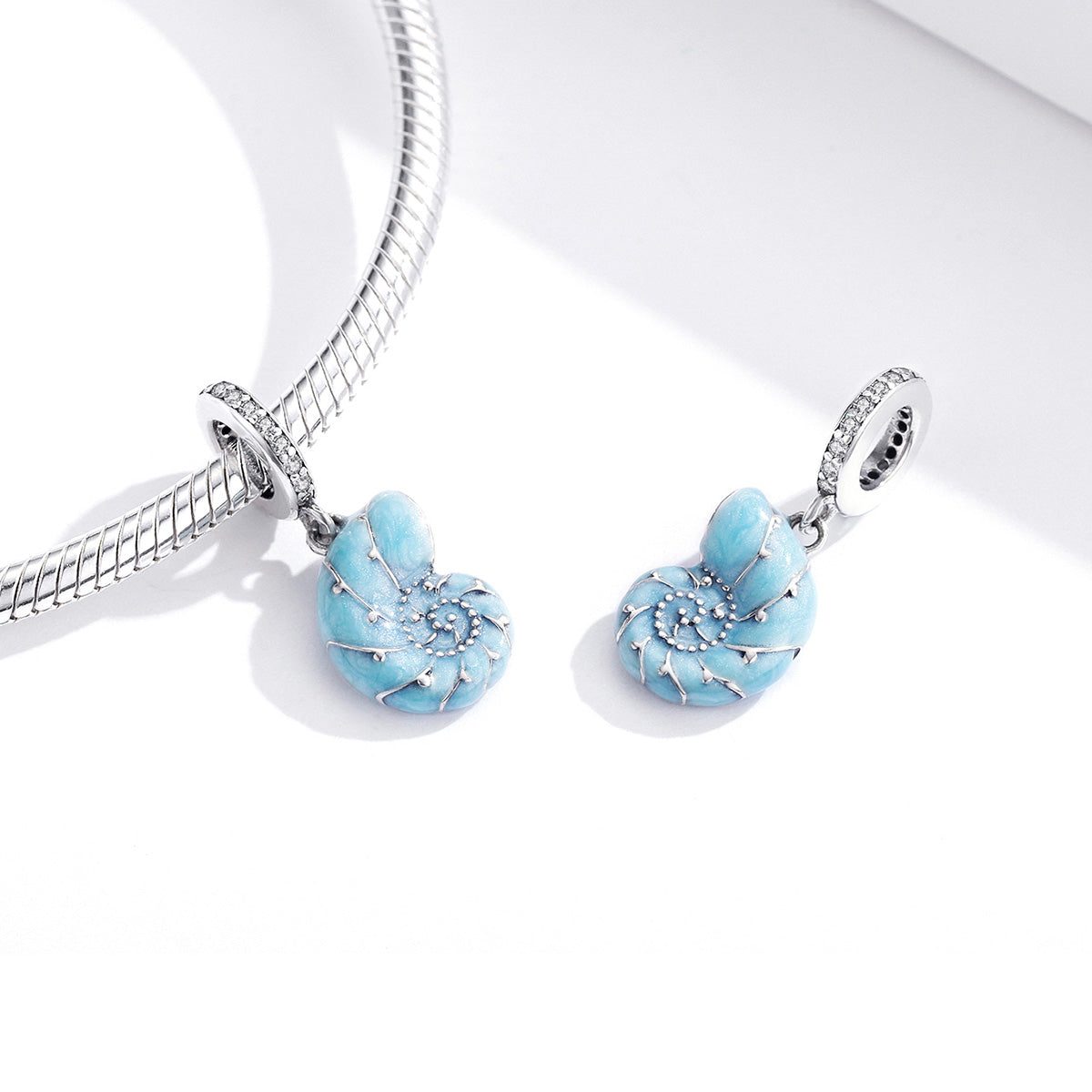 S925 Sterling Silver Seaside Seashell Ocean Charm Pendant - AVILIA Designs