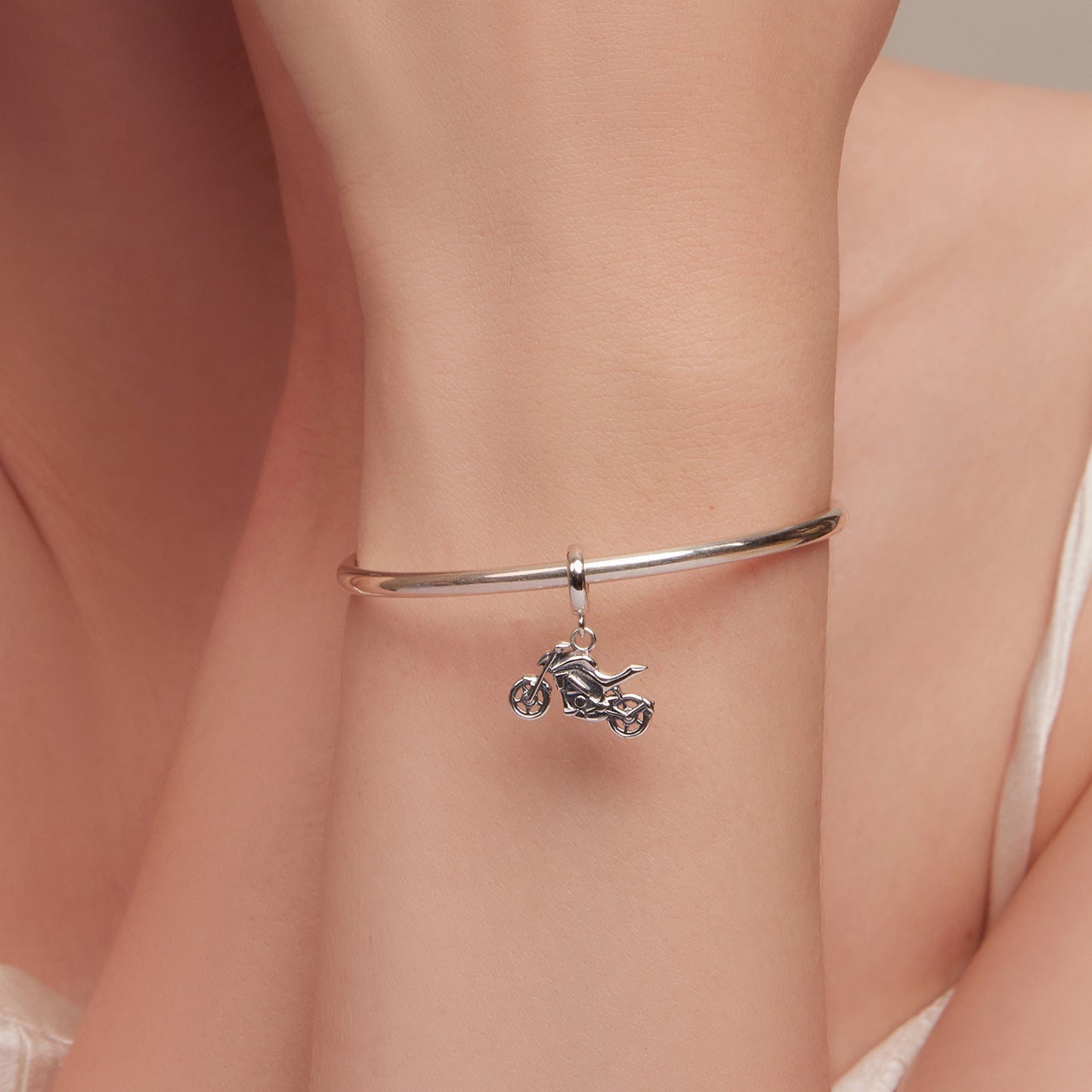 SOLID Sterling Silver Hanging Motorbike Dirtbike Race Charm Pendant - AVILIA Designs