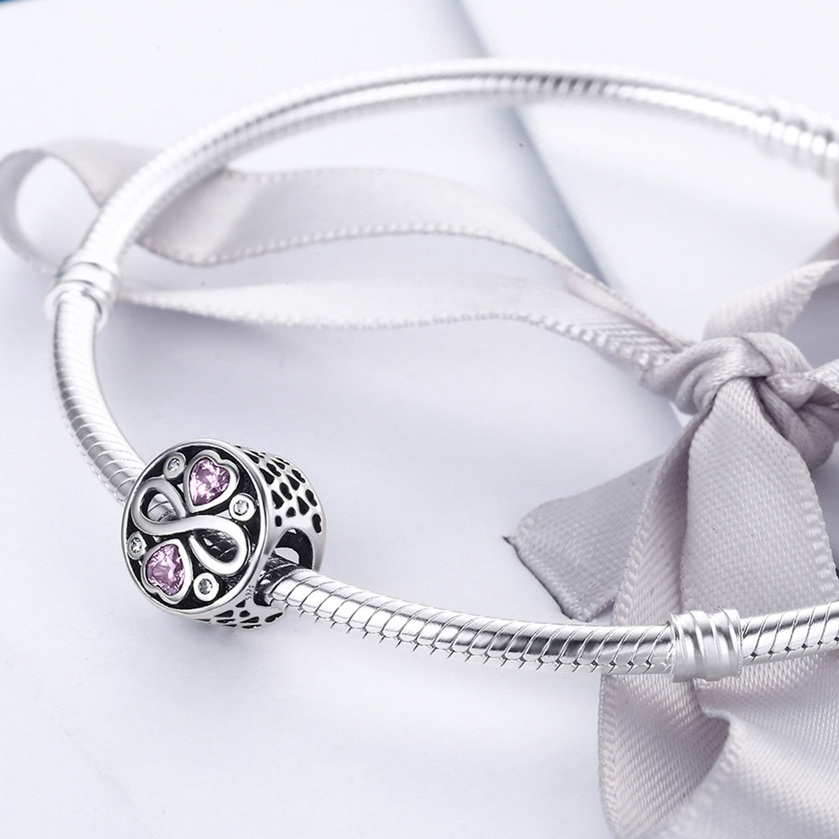 SOLID Sterling Silver Sparkling Infinity Love Forever Charm - AVILIA Designs