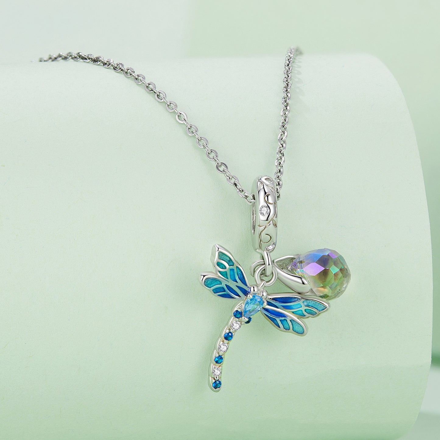 S925 Sterling Silver Sweet Dragonfly Droplet Charm Pendant - AVILIA Designs
