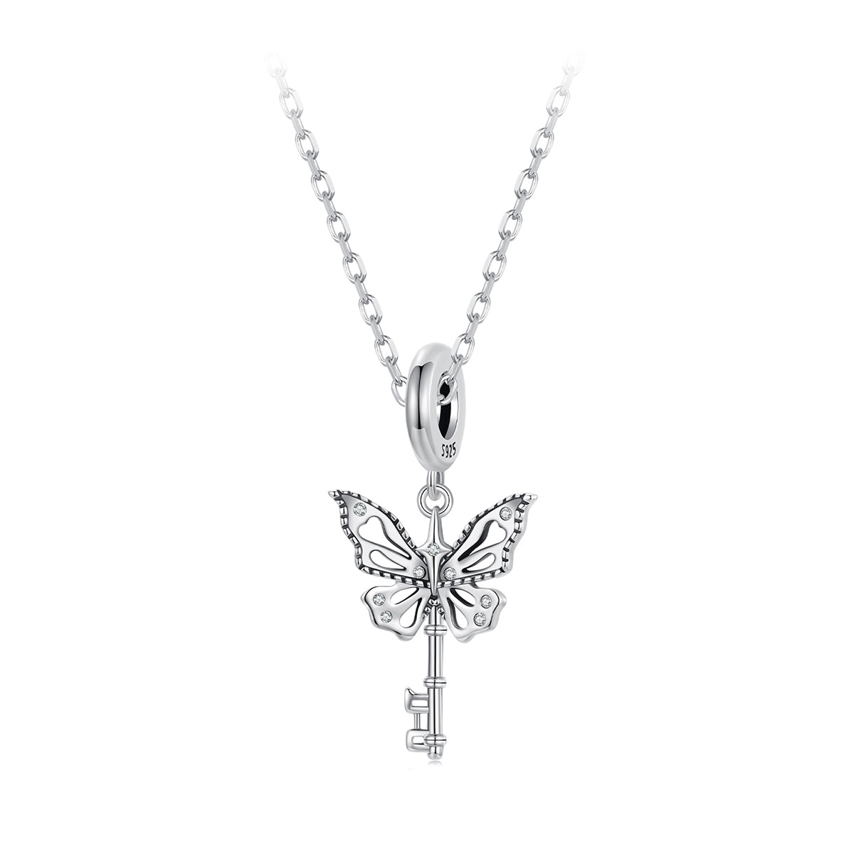 S925 Sterling Silver Butterfly Key Secret Garden Charm Pendant - AVILIA DESIGNS