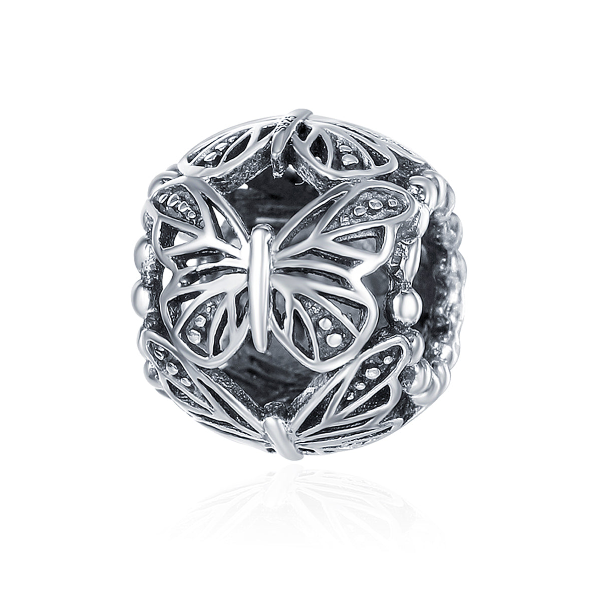 SOLID Sterling Silver Vintage Butterfly Garden Charm - AVILIA Designs
