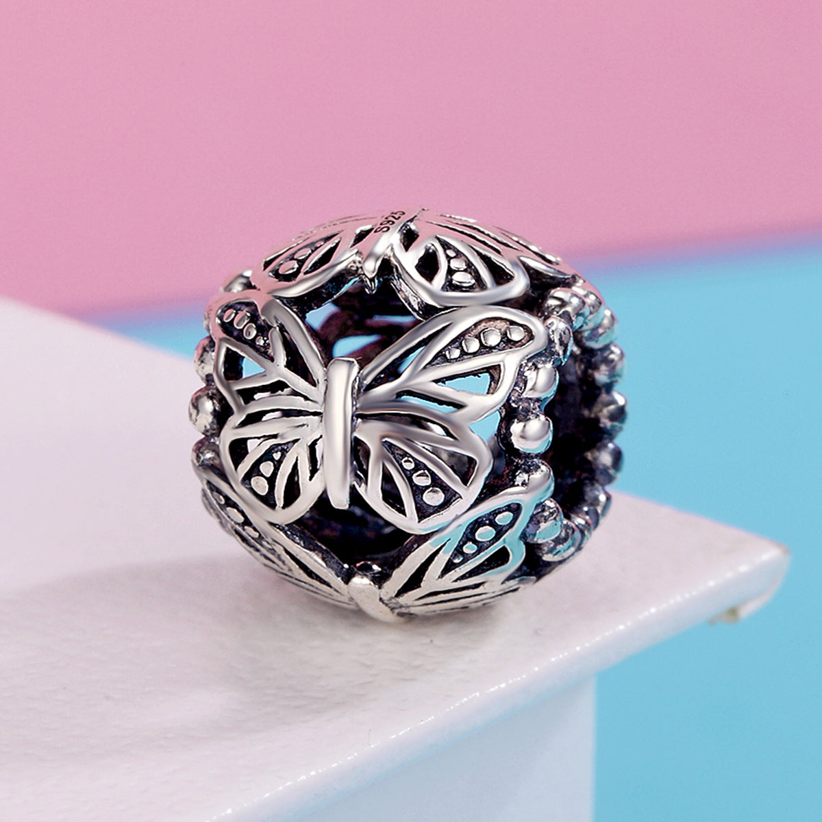 SOLID Sterling Silver Vintage Butterfly Garden Charm - AVILIA Designs