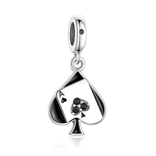 S925 Sterling Silver Spade Ace of Hearts Cards Charm Pendant - AVILIA Designs