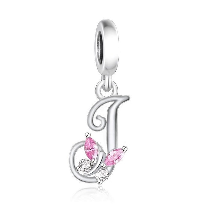 S925 Sterling Silver Cursive Letter J Alphabet Charm Pendant - AVILIA DESIGNS