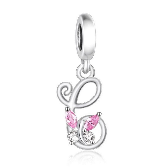 S925 Sterling Silver Cursive Letter C Alphabet Charm Pendant - AVILIA DESIGNS