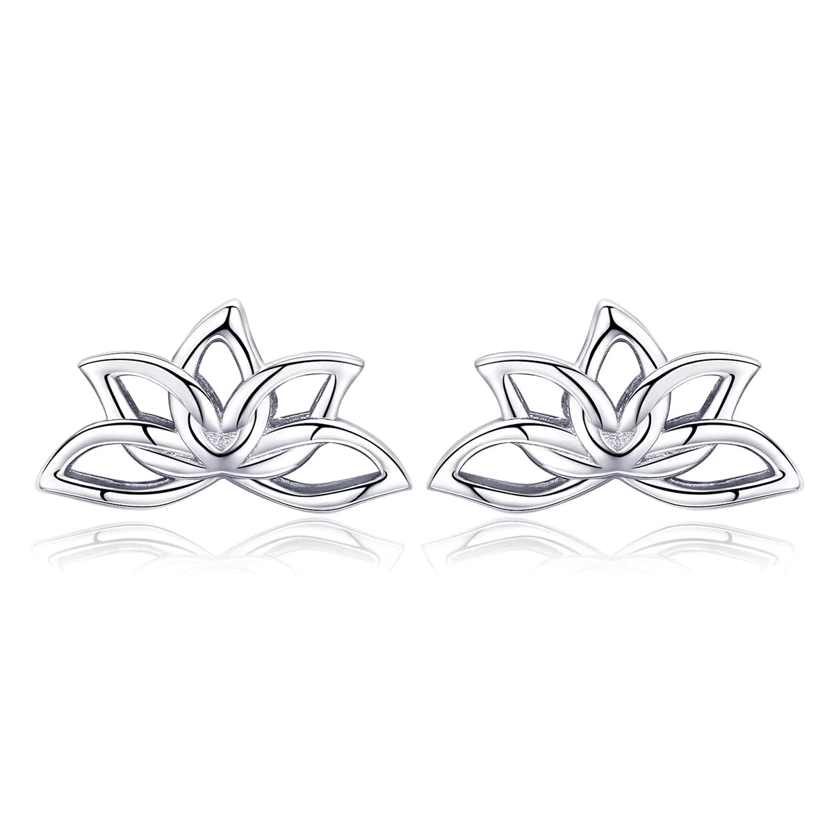 SOLID Sterling Silver Lotus Awakening Stud Earrings - AVILIA Designs