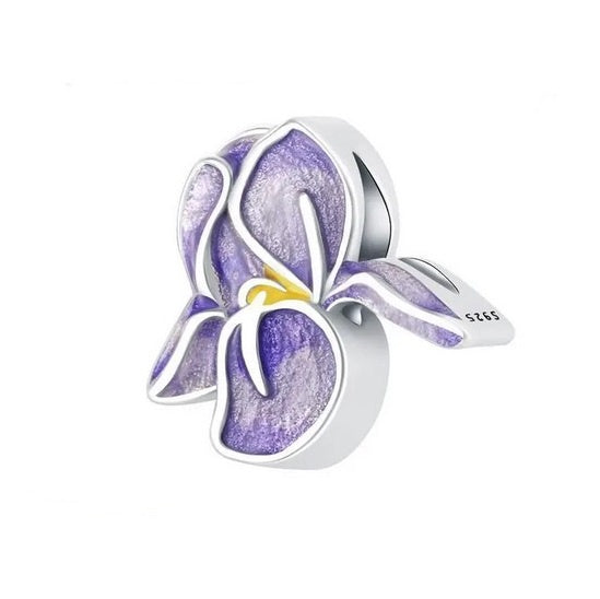 S925 Sterling Silver Purple IRIS Flower Charm - AVILIA Designs