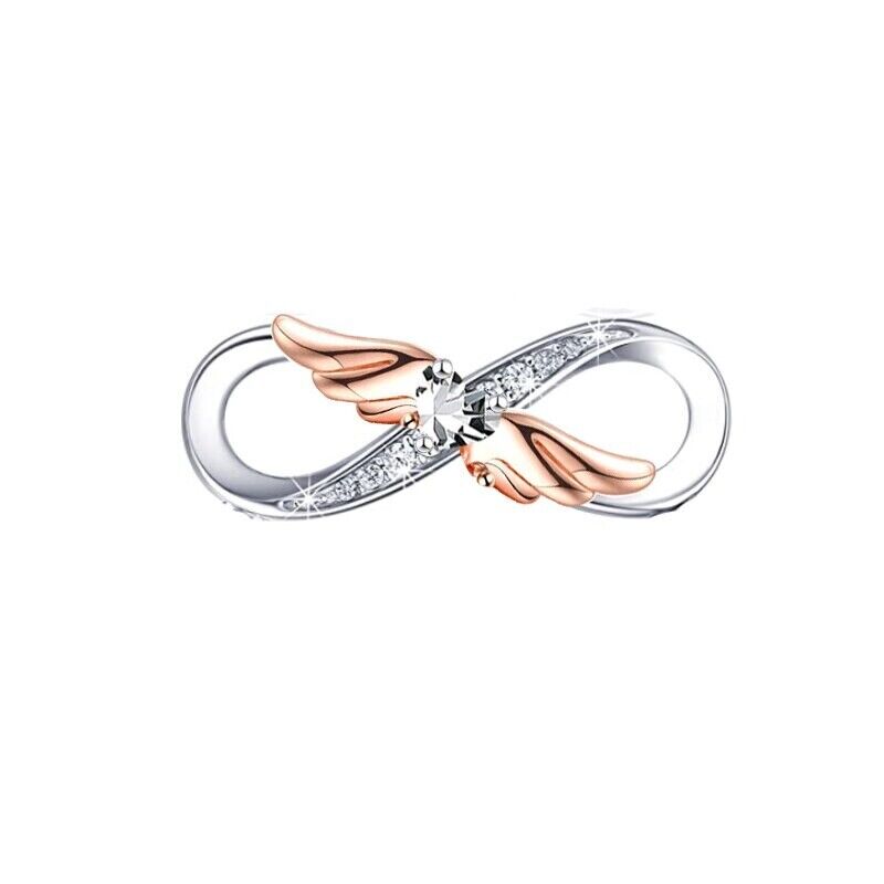 S925 Silver & Rose Gold Infinity Angel Wing Memorial Charm - AVILIA Designs