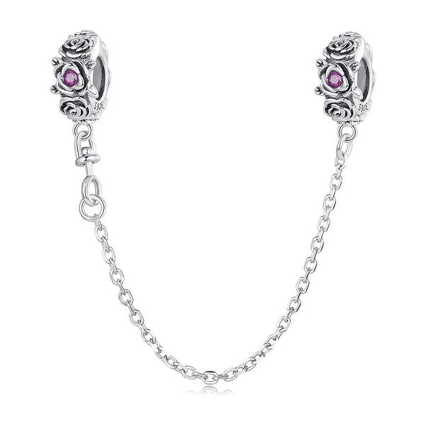 S925 Silver Vintage Rose Garden Non-Slip Safety Chain - AVILIA Designs