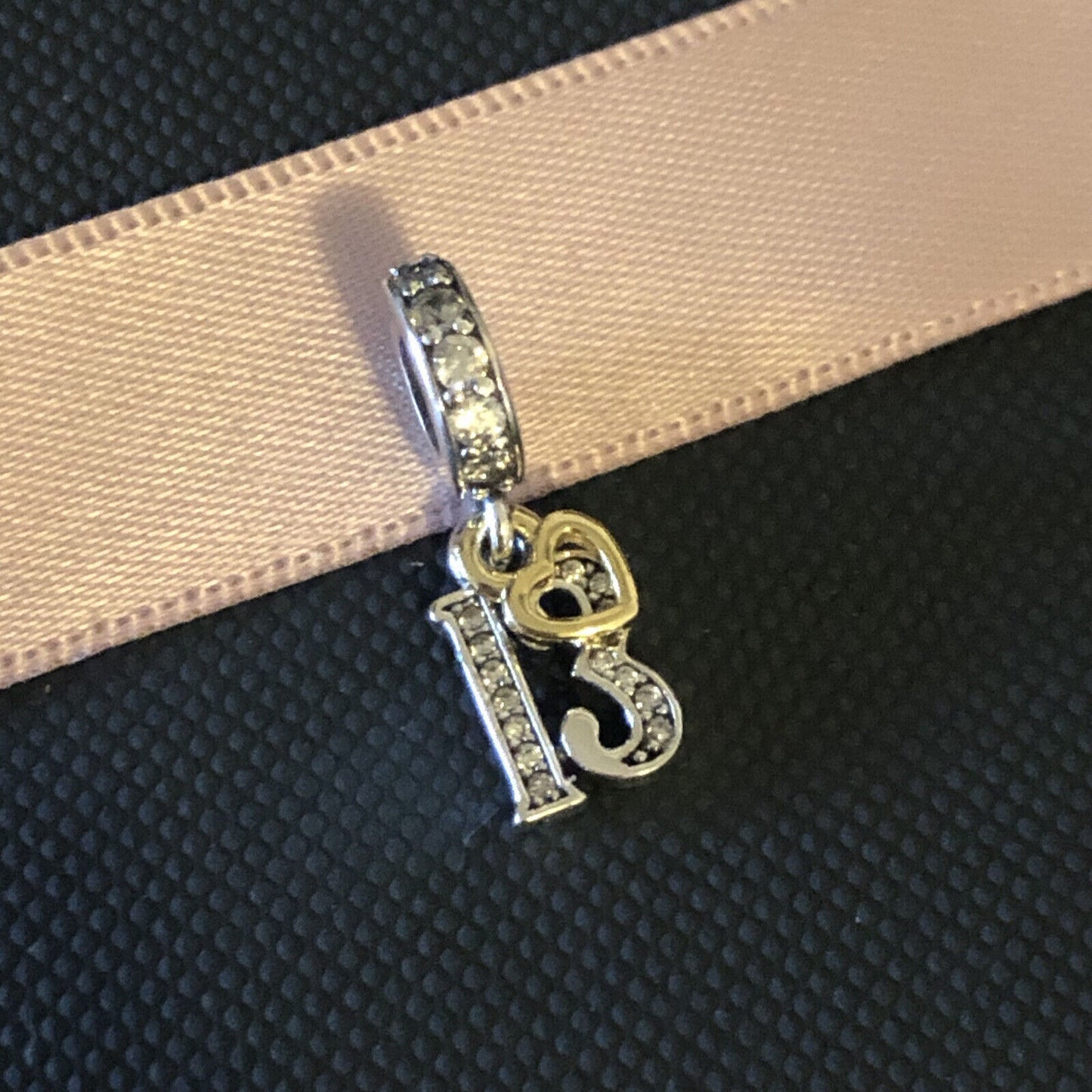 S925 Silver & Gold Pl Hanging 13th Milestone Birthday Charm Pendant - AVILIA Designs