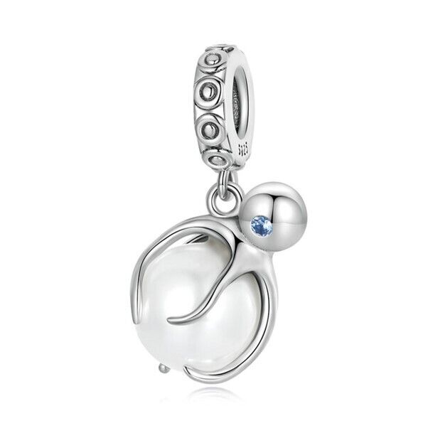 S925 Sterling Silver Ocean Octopus Pearl Charm Pendant - AVILIA Designs