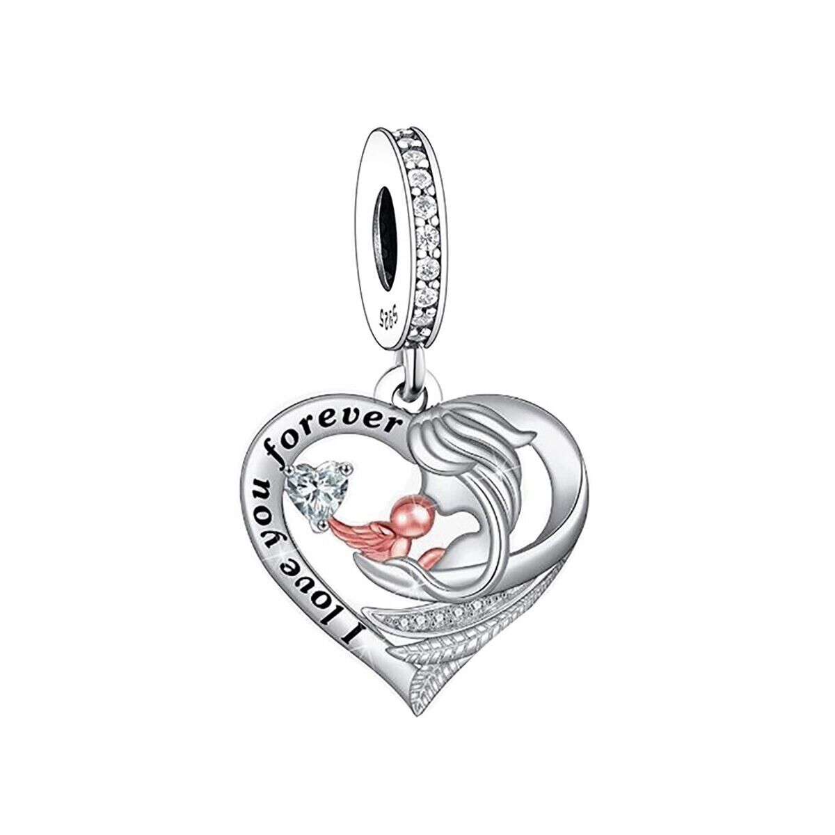S925 Silver & Rose Gold Memorial Loss Angel Baby Charm Pendant - AVILIA Designs