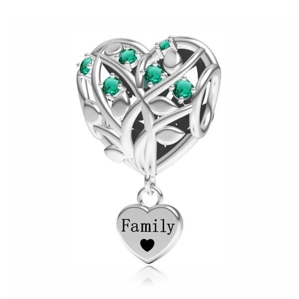 S925 Sterling Silver Open Heart Family Tree Charm Pendant - AVILIA Designs