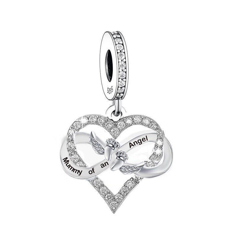 SOLID Sterling Silver Mummy of an Angel Baby Loss Charm Pendant - AVILIA Designs
