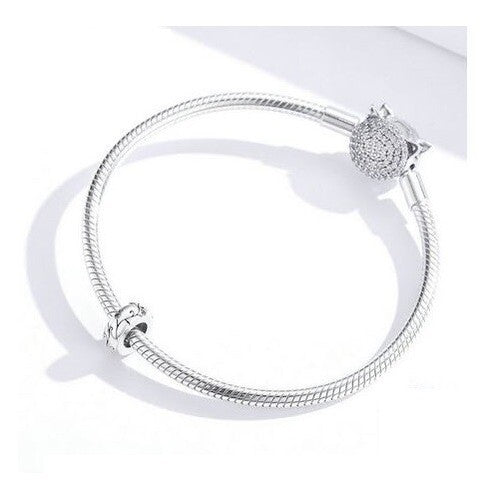 SOLID Sterling Silver Silicone Spacer Sparkling Vine Charm - AVILIA Designs