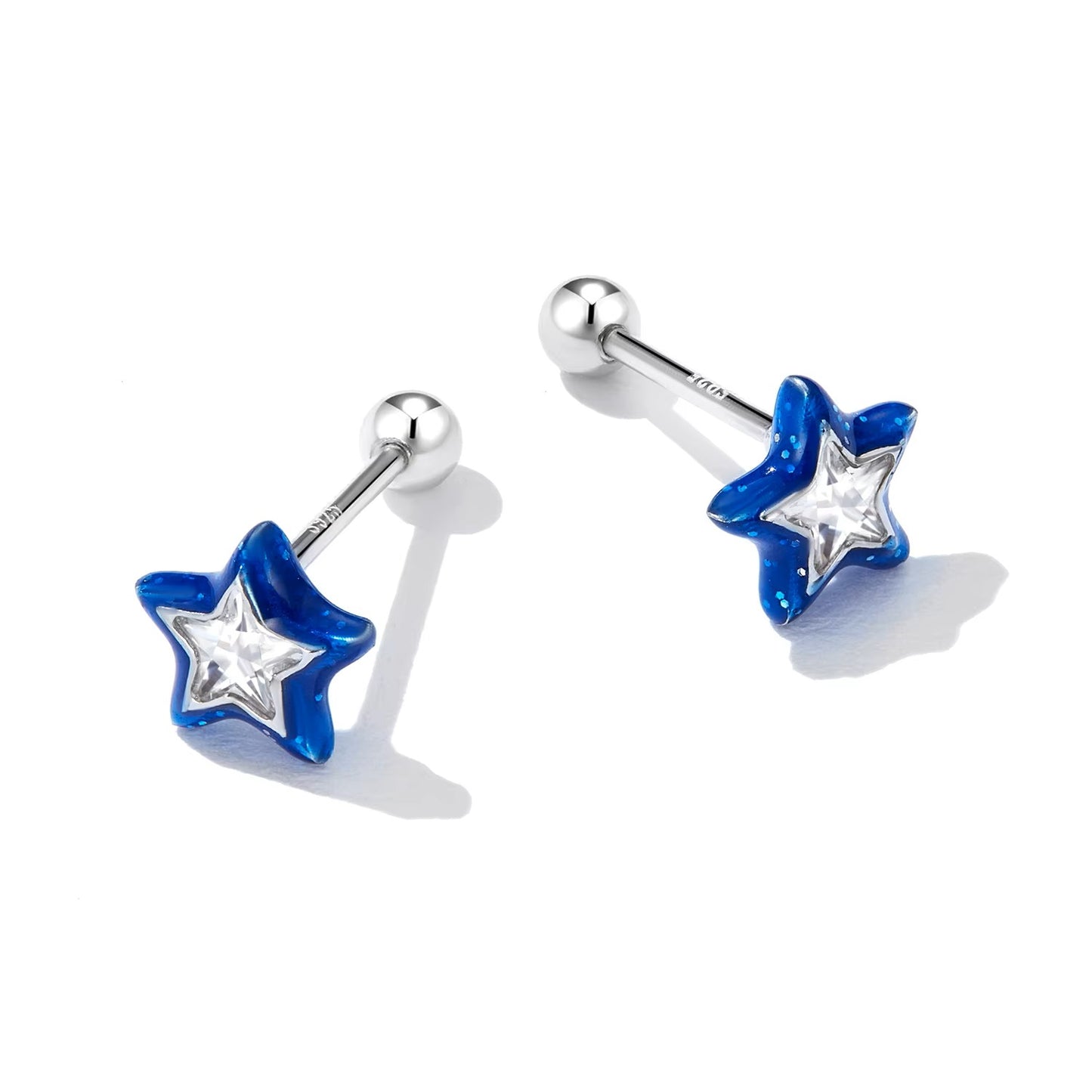 SOLID Sterling Silver Starry Night Stud Star Earrings - AVILIA Designs