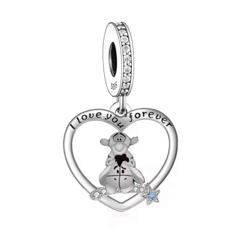 S925 Sterling Silver Tigger Love You Pendant Charm Pooh Bear - AVILIA Designs
