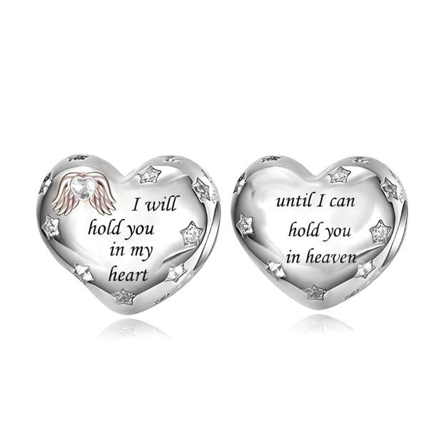 S925 Silver & Rose Gold Memorial Hold you in my Heart Charm - AVILIA Designs