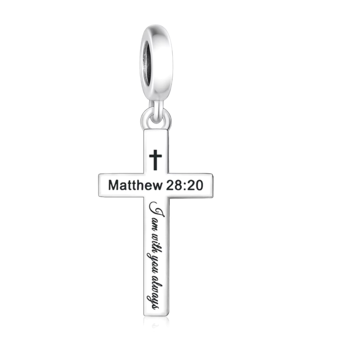 S925 Sterling Silver Religious Cross With You Charm Pendant - AVILIA Designs