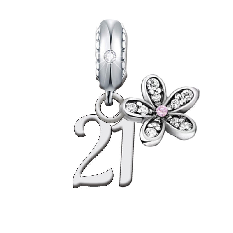S925 Sterling Silver Dainty 21st Birthday Flower Charm Pendant - AVILIA Designs