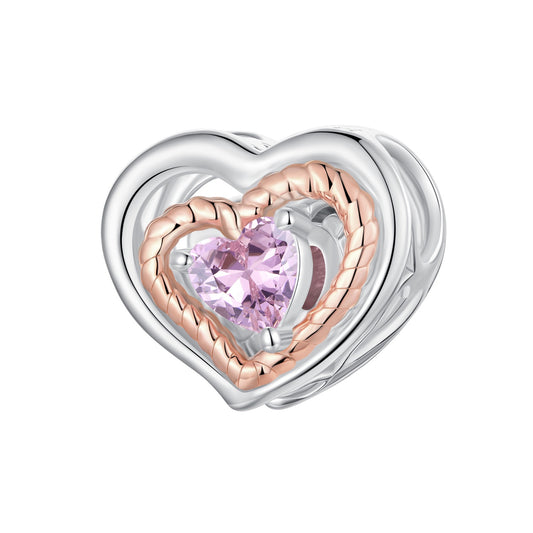 S925 Silver & Rose Gold My Sweetheart Romantic Heart Charm - AVILIA Designs