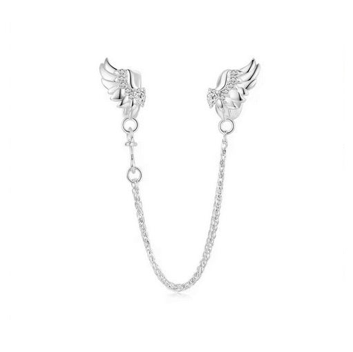 S925 Sterling Silver Angel Wings Non-slip Safety Chain Charm - AVILIA Designs