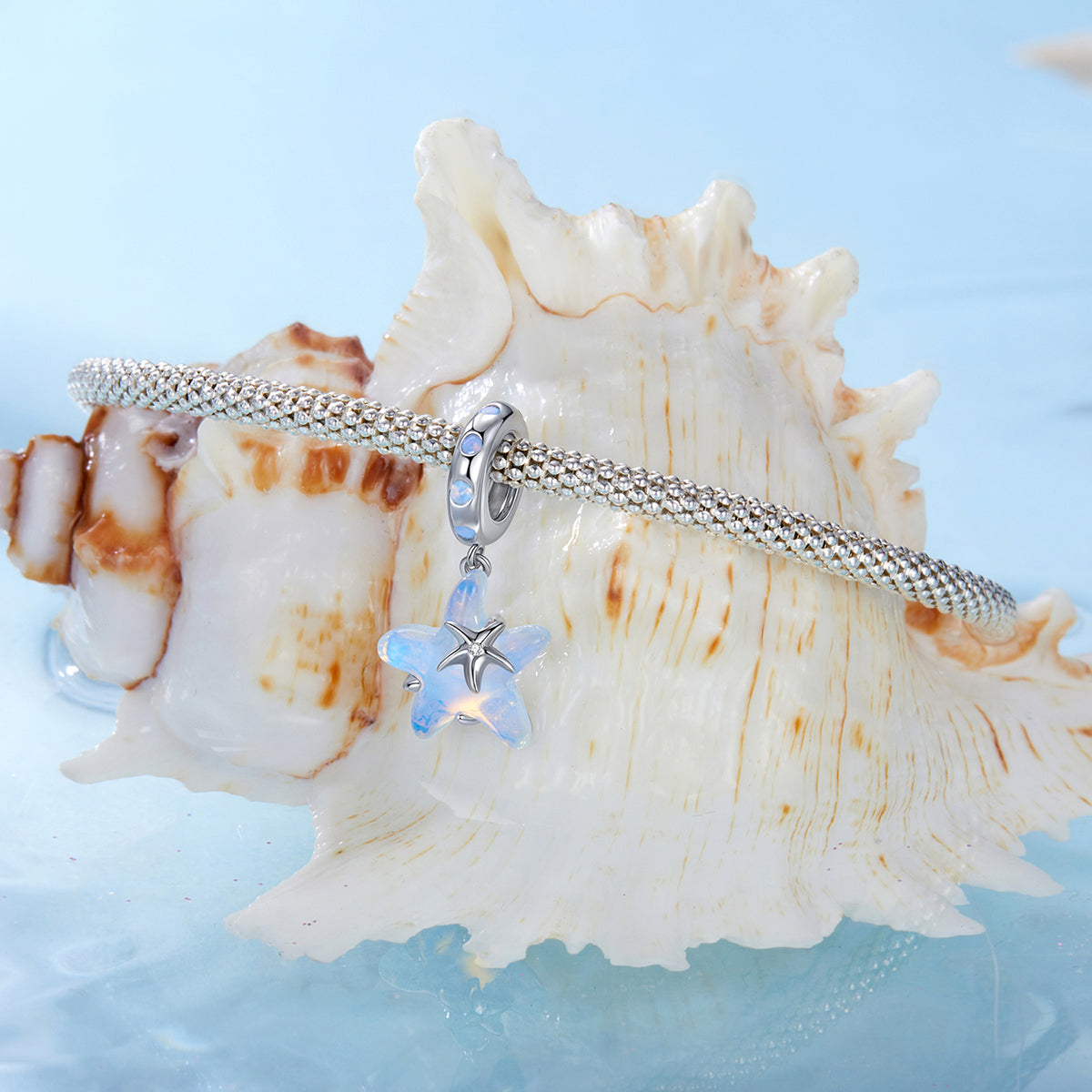 S925 Sterling Silver Ocean Pearlescent Starfish Charm Pendant - AVILIA Designs