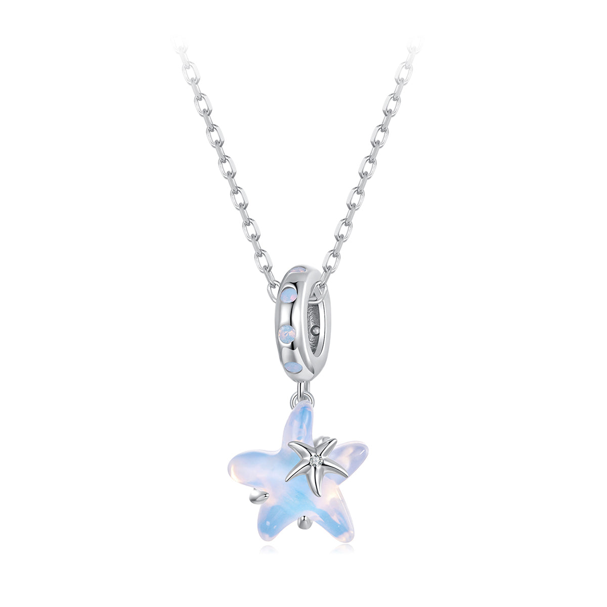 S925 Sterling Silver Ocean Pearlescent Starfish Charm Pendant - AVILIA Designs