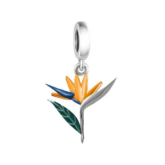 S925 Sterling Silver Bird of Paradise Flower Charm Pendant - AVILIA Designs