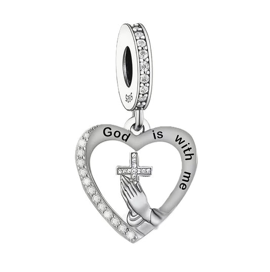 S925 Sterling Silver God is With Me Religious Charm Pendant - AVILIA Designs