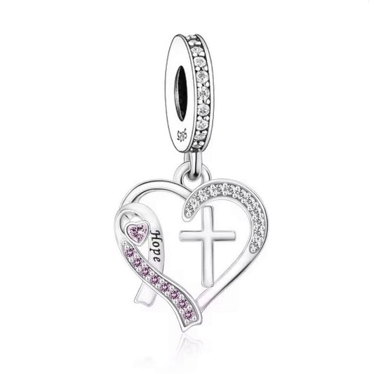 S925 Sterling Silver Heart Religious Faith Hope Charm Pendant - AVILIA Designs