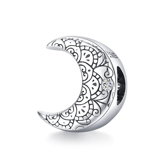 SOLID Sterling Silver Vintage Crescent Moon Charm - AVILIA Designs