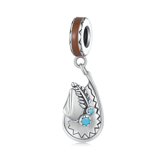 S925 Sterling Silver Western Cowgirl Hat Horse Riding Charm Pendant - AVILIA Designs