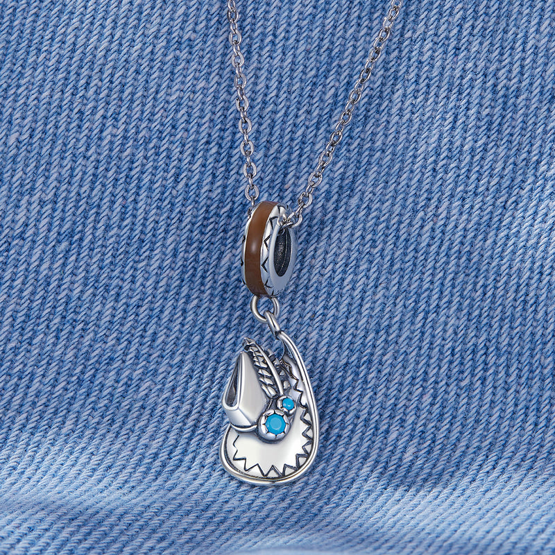 S925 Sterling Silver Western Cowgirl Hat Horse Riding Charm Pendant - AVILIA Designs