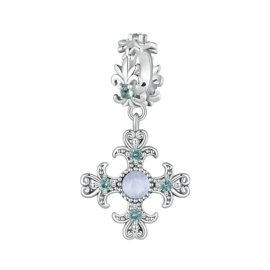S925 Silver Ocean Vintage Celtic Cross Moonstone Charm Pendant  - AVILIA Designs
