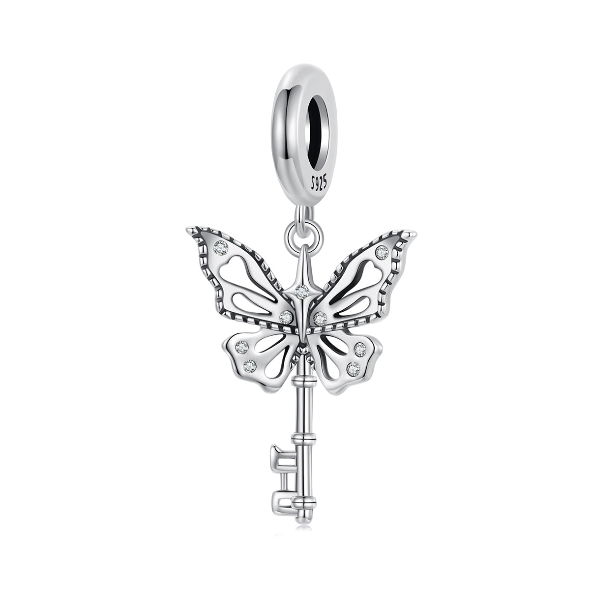 S925 Sterling Silver Butterfly Key Secret Garden Charm Pendant - AVILIA DESIGNS