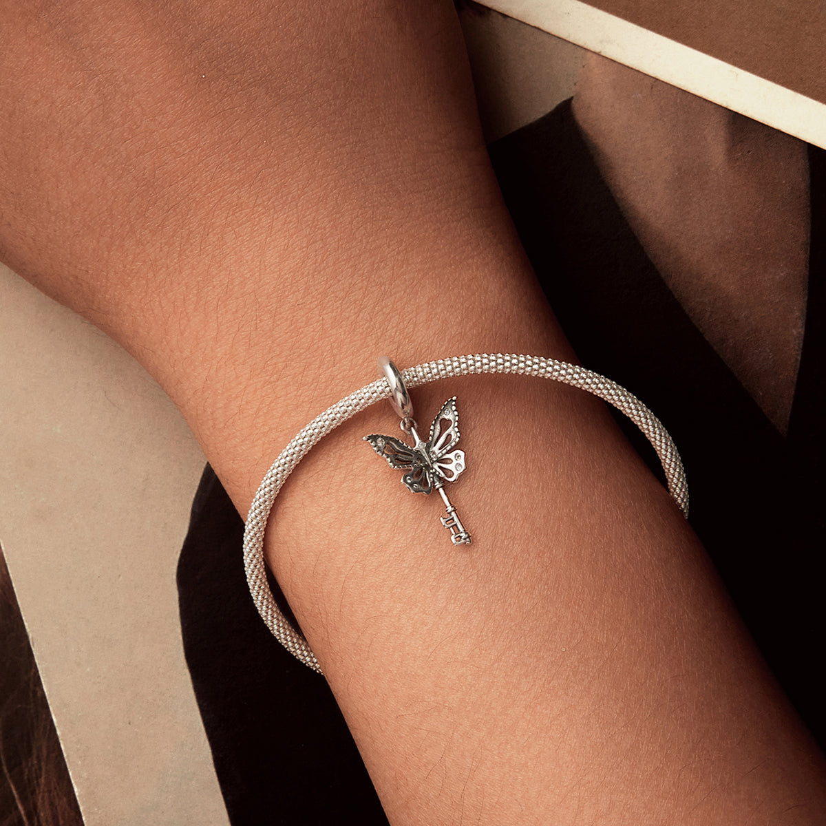 S925 Sterling Silver Butterfly Key Secret Garden Charm Pendant - AVILIA DESIGNS