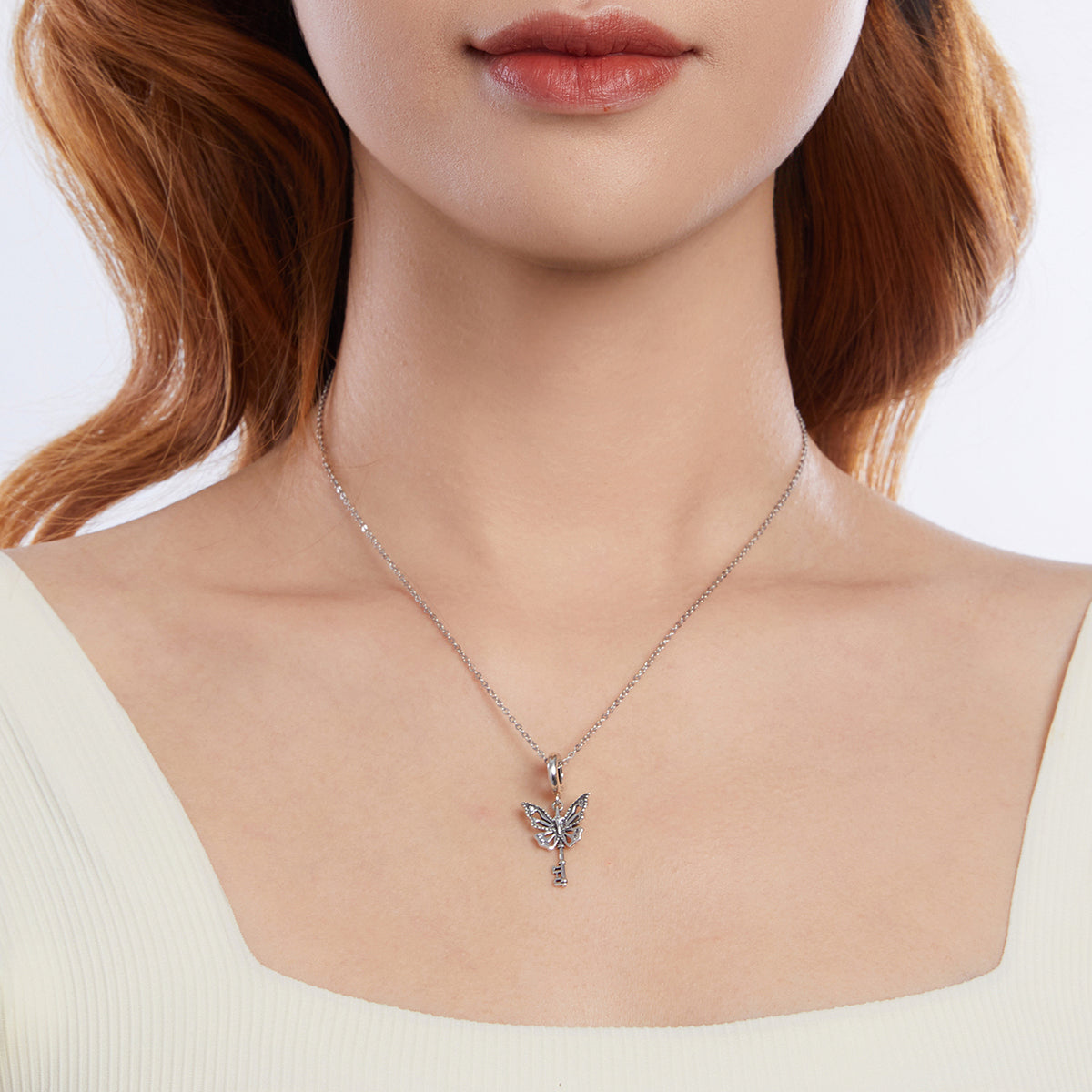 S925 Sterling Silver Butterfly Key Secret Garden Charm Pendant - AVILIA DESIGNS