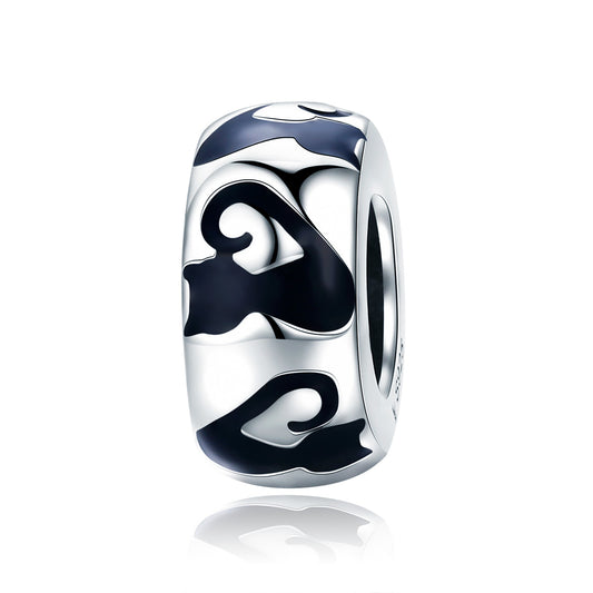SOLID Sterling Silver Midnight Black Cat Spacer Charm  - AVILIA Designs