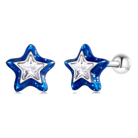 SOLID Sterling Silver Starry Night Stud Star Earrings - AVILIA Designs