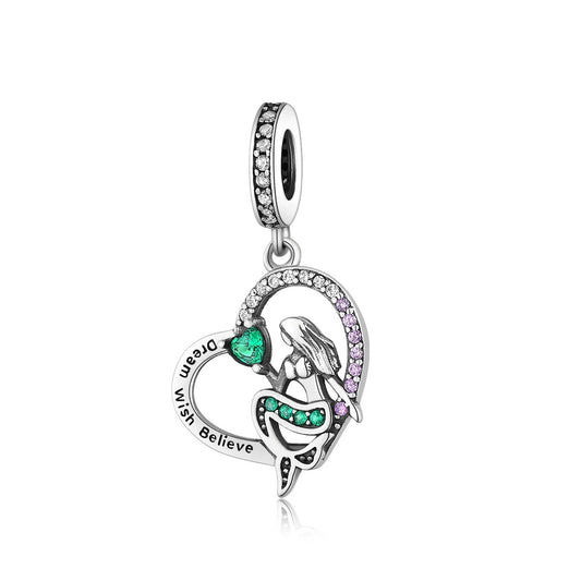 S925 Silver Ocean Mermaid Dream Wish Believe Charm Pendant - AVILIA Designs